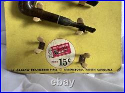 Vintage Dr. Grabow Duke Filter Pipes Store Counter Display Sign with 2 Original Br