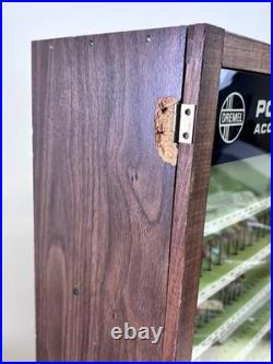 Vintage Dremel Store Display Case Wood Cabinet Accessory Center 41pc 1960s