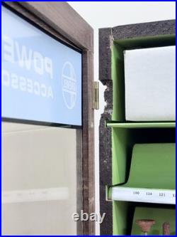 Vintage Dremel Store Display Case Wood Cabinet Accessory Center 41pc 1960s