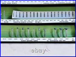 Vintage Dremel Store Display Case Wood Cabinet Accessory Center 41pc 1960s