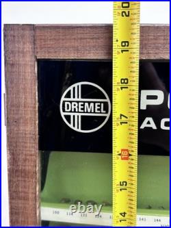 Vintage Dremel Store Display Case Wood Cabinet Accessory Center 41pc 1960s