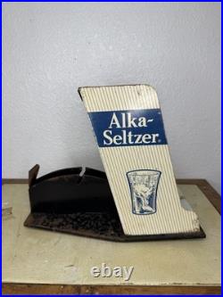 Vintage Drug Store Counter Advertising Alka-Seltzer Display Rack Tape Dispenser