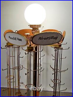 Vintage Drug Store Revolving Display Rack with Light Razors Pencil Dental Notions