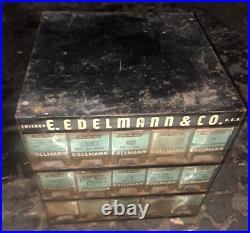 Vintage E. EDELMANN & CO. Chicago Metal Cabinet Organizer Store Display With Parts
