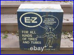 Vintage E-Z Tire Repair Advertising Display Wall Cabinet