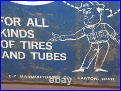 Vintage E-Z Tire Repair Advertising Display Wall Cabinet