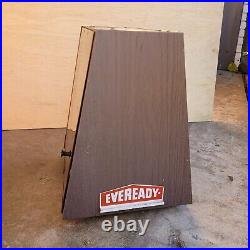 Vintage EVEREADY Batteries Spinning Counter Top Display Case 14 x 12 x 17