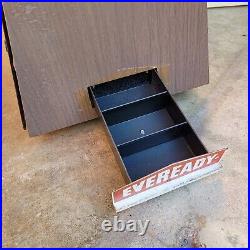 Vintage EVEREADY Batteries Spinning Counter Top Display Case 14 x 12 x 17