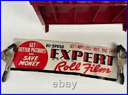 Vintage EXPERT Roll Film 35mm Camera Store Display Advertising Storage Rack RARE