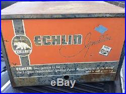 Vintage Echlin Metal Parts Cabinet Drawer Store Display With Brochure Rack Nice