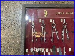 Vintage Engineer salesman sample Durer Drawing Instrument Display