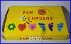 Vintage Erasers Case of Fun Colorful Erasers New Old Stock Store Display
