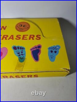 Vintage Erasers Case of Fun Colorful Erasers New Old Stock Store Display