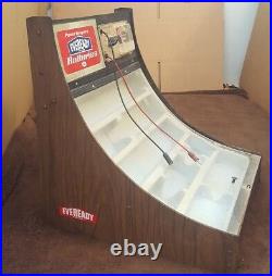 Vintage Eveready Batteries Store Display Battery Tester Tested Working Wood ++