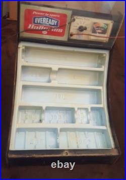 Vintage Eveready Batteries Store Display Battery Tester Tested Working Wood ++