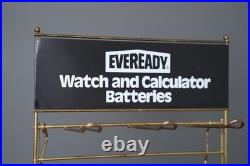 Vintage Eveready Calculator Watch Battery Store Display Rack Metal Countertop