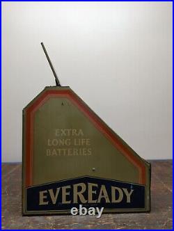 Vintage Eveready Flashlight Batteries Store Countertop Advertising Display