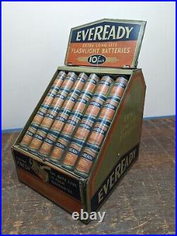 Vintage Eveready Flashlight Batteries Store Countertop Advertising Display