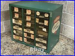 Vintage Eveready Miniature Lamps General Store Metal Display Case 9x10x6 21c