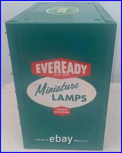 Vintage Eveready Miniature Lamps Metal Cabinet