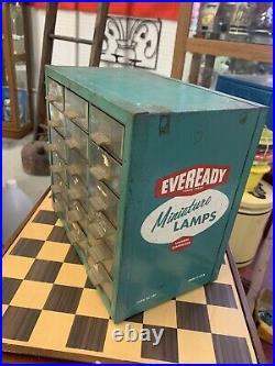 Vintage Eveready Miniature Lamps Store Counter Top Metal Display