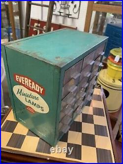 Vintage Eveready Miniature Lamps Store Counter Top Metal Display
