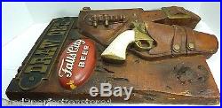 Vintage FALLS CITY BEER Advertising Store Display Sign Pistol Holster 3d Rare