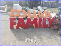 Vintage FAMILY DOLLAR Lighted Store Sign Architectural Steel ALLEN INDUSTRIES US