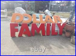 Vintage FAMILY DOLLAR Lighted Store Sign Architectural Steel ALLEN INDUSTRIES US