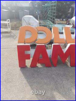 Vintage FAMILY DOLLAR Lighted Store Sign Architectural Steel ALLEN INDUSTRIES US