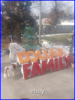 Vintage FAMILY DOLLAR Lighted Store Sign Architectural Steel ALLEN INDUSTRIES US