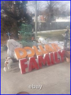 Vintage FAMILY DOLLAR Lighted Store Sign Architectural Steel ALLEN INDUSTRIES US