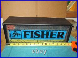 Vintage Fisher Audio Fluorescent Lighted Store Sign #1