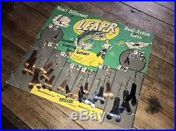 Vintage Fishing Lure Store Display Sign With Baits