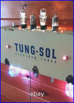 Vintage Folk Art Lighted Sign Advertising Display Tung-Sol Electron Power Tube