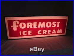 Vintage Foremost Ice Cream 25 Lighted SignStore DisplaySuper BrightDairy