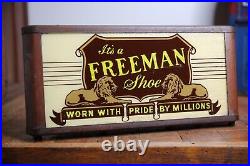 Vintage Freeman Shoe Neon Sign Allison Sign Co. Countertop Store Display Lion