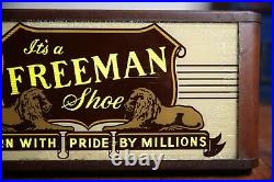 Vintage Freeman Shoe Neon Sign Allison Sign Co. Countertop Store Display Lion