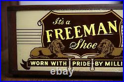 Vintage Freeman Shoe Neon Sign Allison Sign Co. Countertop Store Display Lion