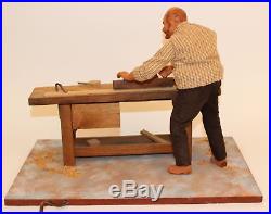 Vintage French Carpenter Automaton Window Store Display Signed
