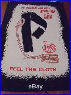 Vintage Frisko Jeens, Advertising Store Display Sign, Lee Jeans Denim Advertising