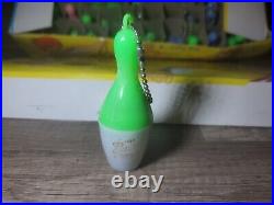 Vintage Full Case Store Display Colorful Bowling Pin Rain Bonnet Keychains