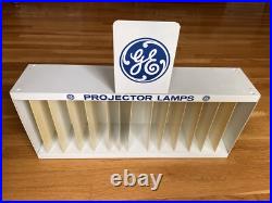 Vintage GE Projector Lamps Metal Store Display + GE Logo Sign by A. M. D. Co. USA