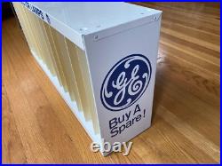 Vintage GE Projector Lamps Metal Store Display + GE Logo Sign by A. M. D. Co. USA