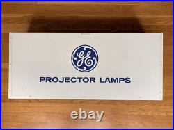 Vintage GE Projector Lamps Metal Store Display + GE Logo Sign by A. M. D. Co. USA