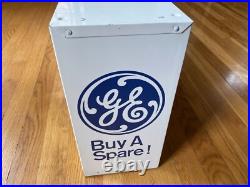 Vintage GE Projector Lamps Metal Store Display + GE Logo Sign by A. M. D. Co. USA