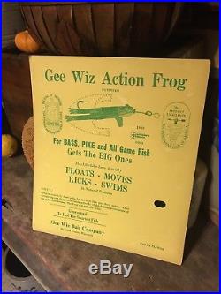 Vintage GEE WIZ frog Lure Store Display Fishing Lure Rare Antique