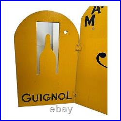 Vintage GUIGNOL JC Marionettes Display Advertising Wooden Sign Yellow Black