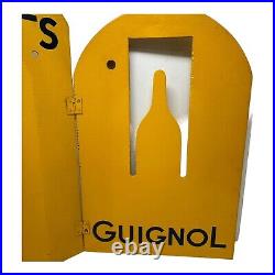 Vintage GUIGNOL JC Marionettes Display Advertising Wooden Sign Yellow Black