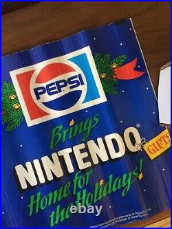Vintage GameBoy NES Nintendo Store Display Sign Pepsi Christmas Mario Promo 1989